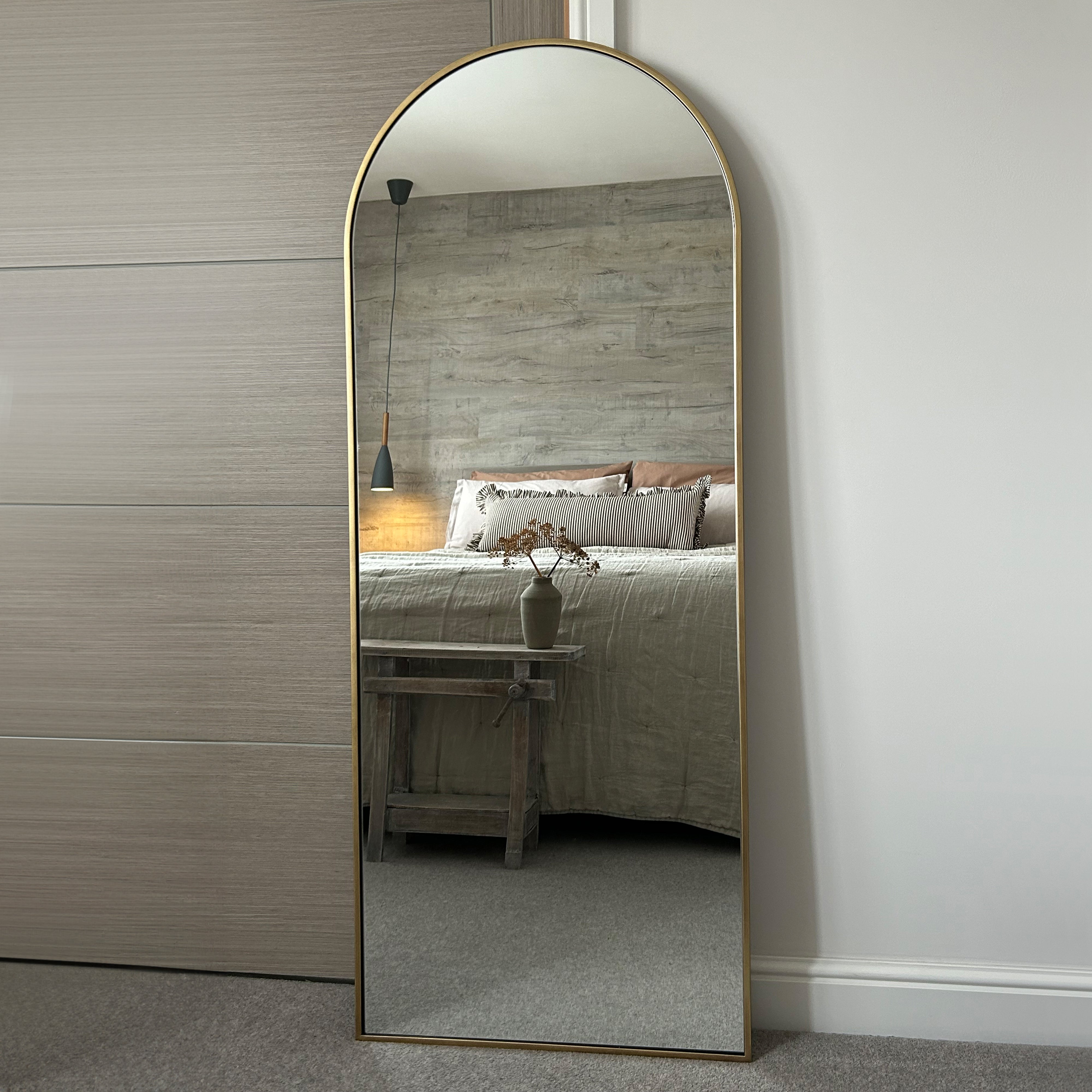Miroir à Arc en Pied en Métal Doré 160x60 cm Havenly