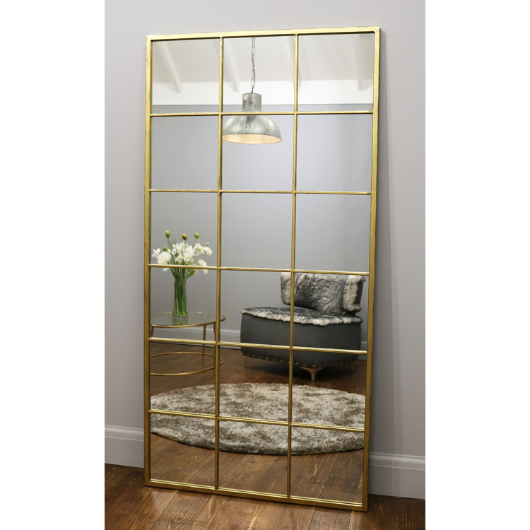 Miroir Brooklyn Pleine Longueur en Métal Doré 180x90 cm Havenly