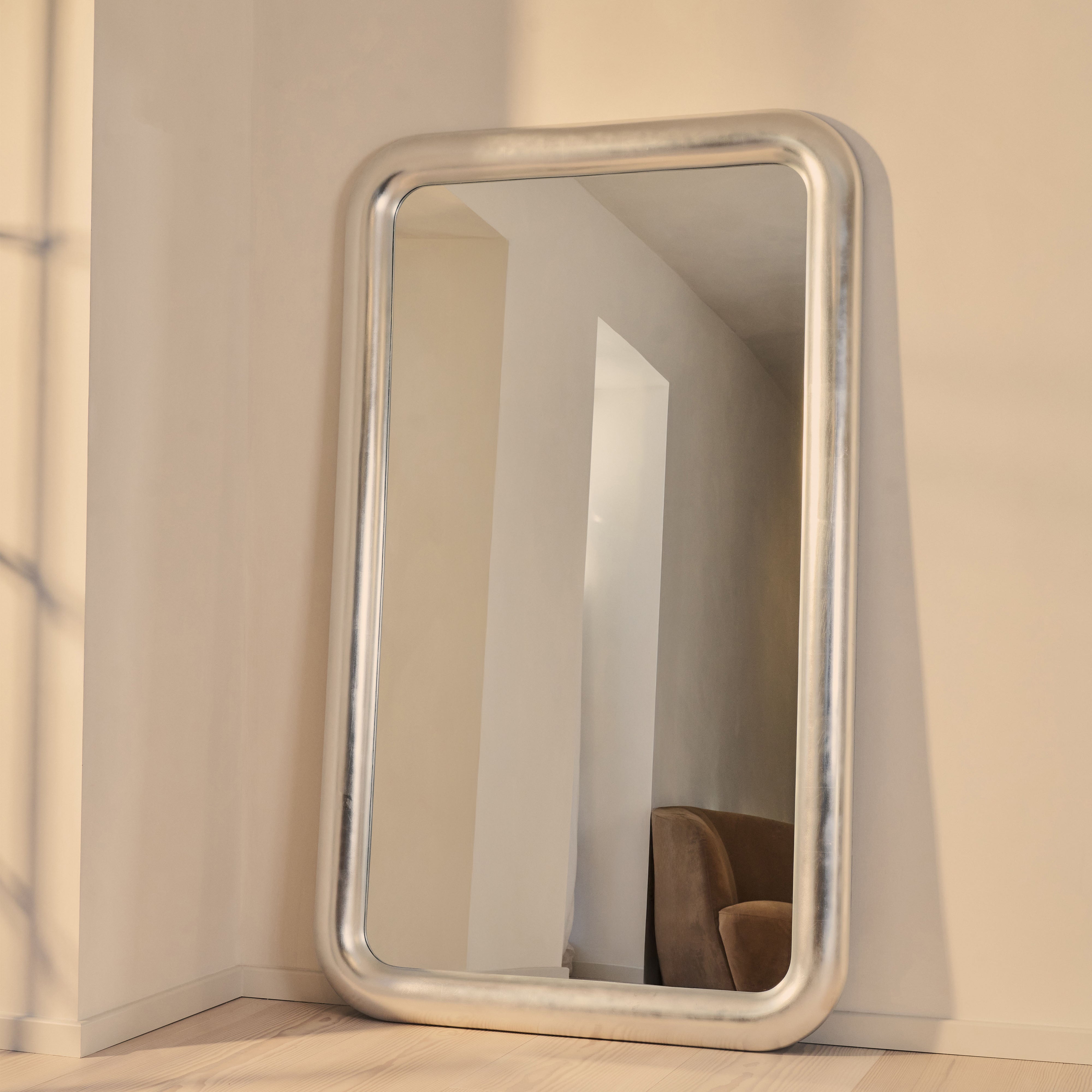 Miroir Rectangulaire Géant Obsidian en Chrome Brossé 200cm x 120cm Havenly