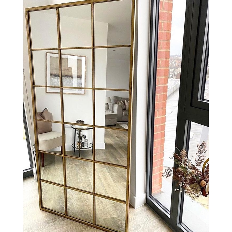 Miroir Brooklyn Pleine Longueur en Métal Doré 180x90 cm Havenly